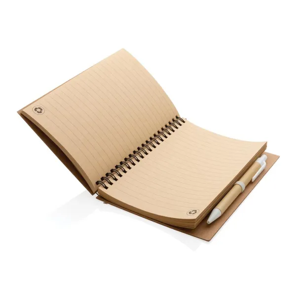  Cork spiral notebook with pen - XD Collection White 