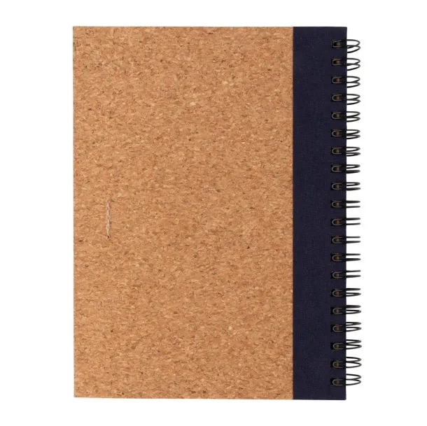  Cork spiral notebook with pen - XD Collection Plava 