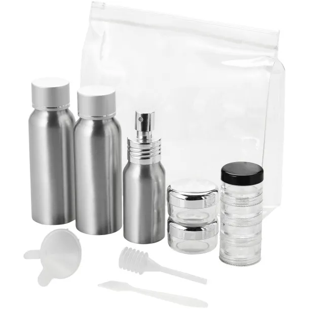 Frankfurt airline approved travel bottle set - Bullet Silver