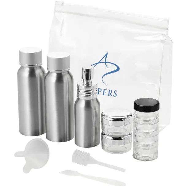 Frankfurt airline approved travel bottle set - Bullet Silver