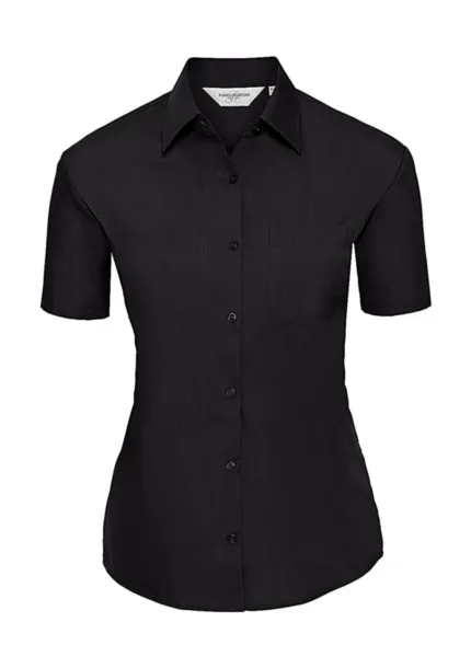  Ladies' Poplin Shirt - Russell Collection Black