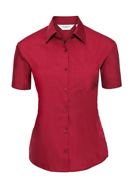  Ladies' Poplin Shirt - Russell Collection Classic Red