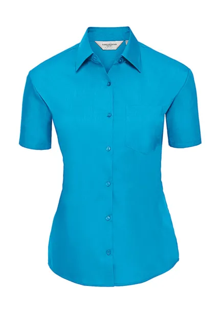  Ladies' Poplin Shirt - Russell Collection Turquoise