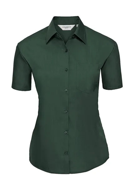  Ladies' Poplin Shirt - Russell Collection Bottle Green