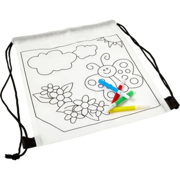  Drawstring bag for colouring, felt tip pens Bijela