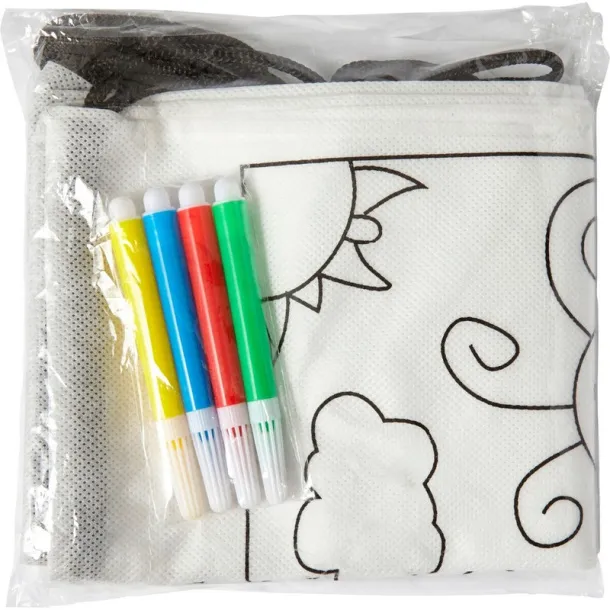  Drawstring bag for colouring, felt tip pens white