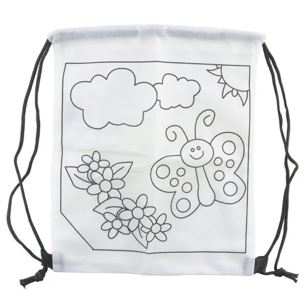  Drawstring bag for colouring, felt tip pens white