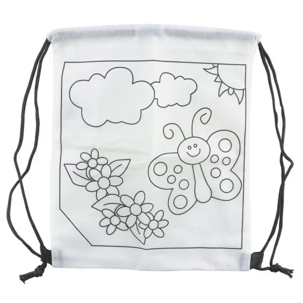  Drawstring bag for colouring, felt tip pens white