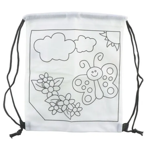  Drawstring bag for colouring, felt tip pens white