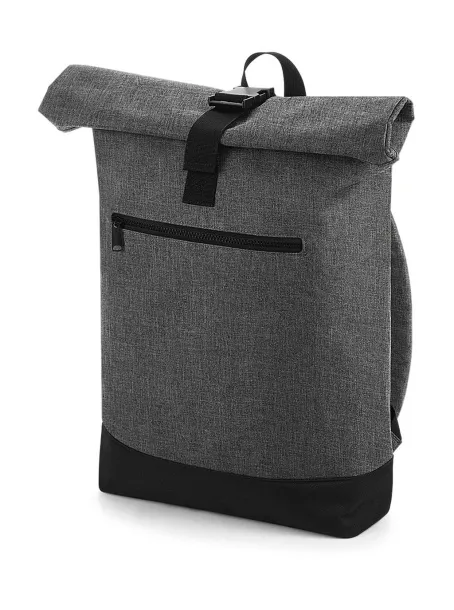  Roll-Top Backpack - Bagbase Grey Marl Black