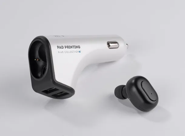CALLY Charger with earphone Bijela