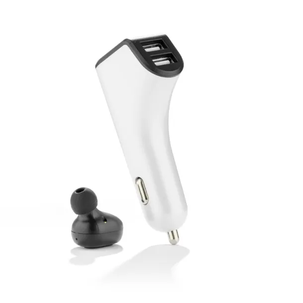 CALLY Charger with earphone Bijela
