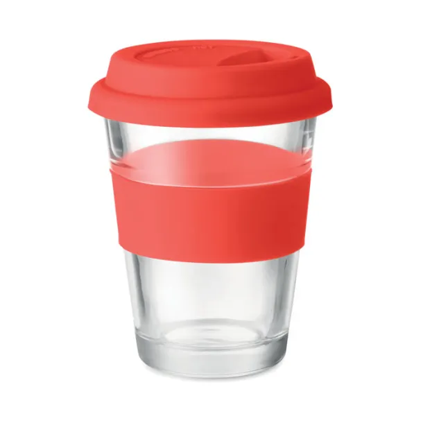 ASTOGLASS staklena putna čaša, 350 ml Crvena