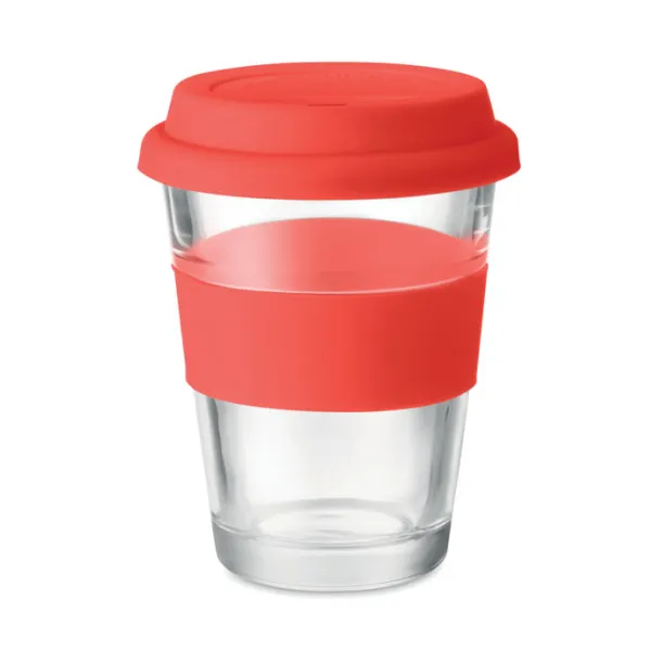 ASTOGLASS staklena putna čaša, 350 ml Crvena