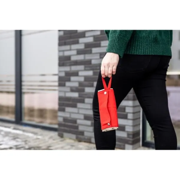 Arlo Cotton foldable shopping bag red