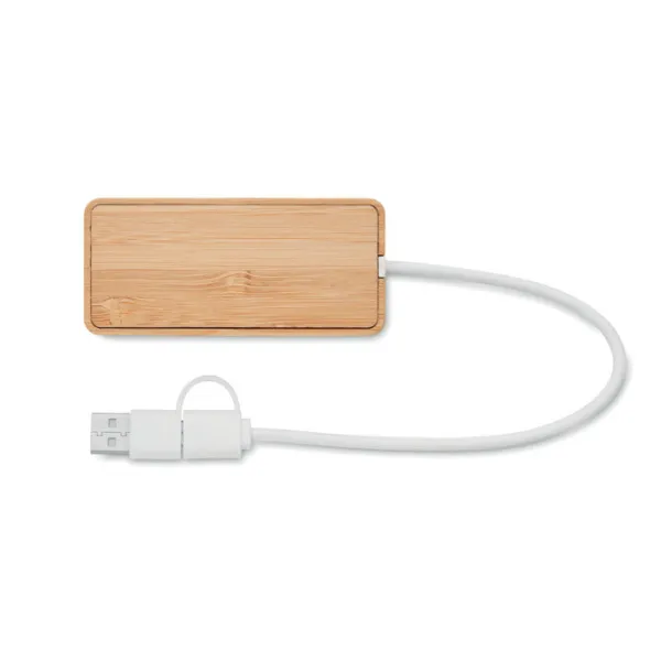 HUBBAM Bamboo USB 3 ports hub Wood