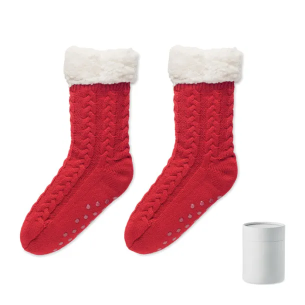 CANICHIE Pair of slipper sock L Red