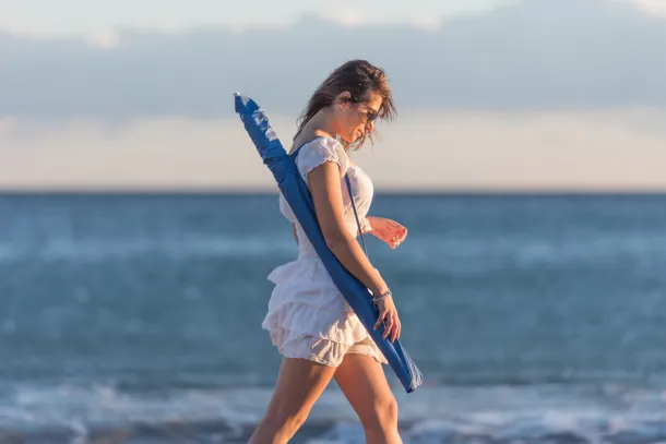 Sandok beach umbrella Blue