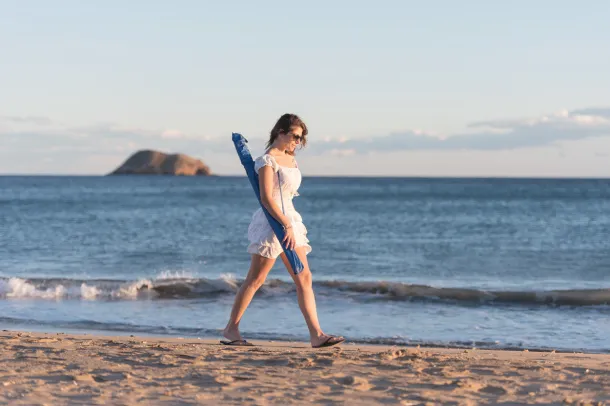 Sandok beach umbrella Blue