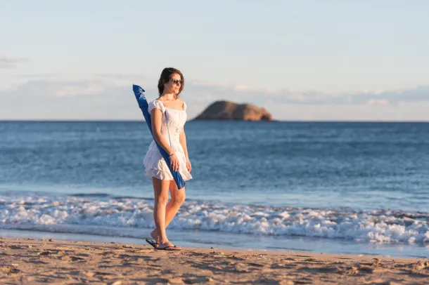 Sandok beach umbrella Blue