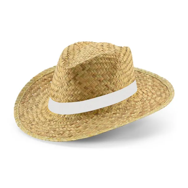 JEAN RIB Natural straw hat White