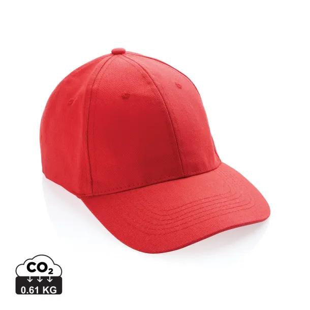 Impact 280gr kapa šilterica od recikliranog pamuka s AWARE™ tragačem - 6 panela - XD Collection Red 