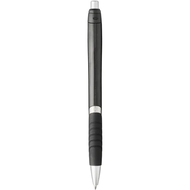 Turbo ballpoint pen with rubber grip - Bullet Solid black