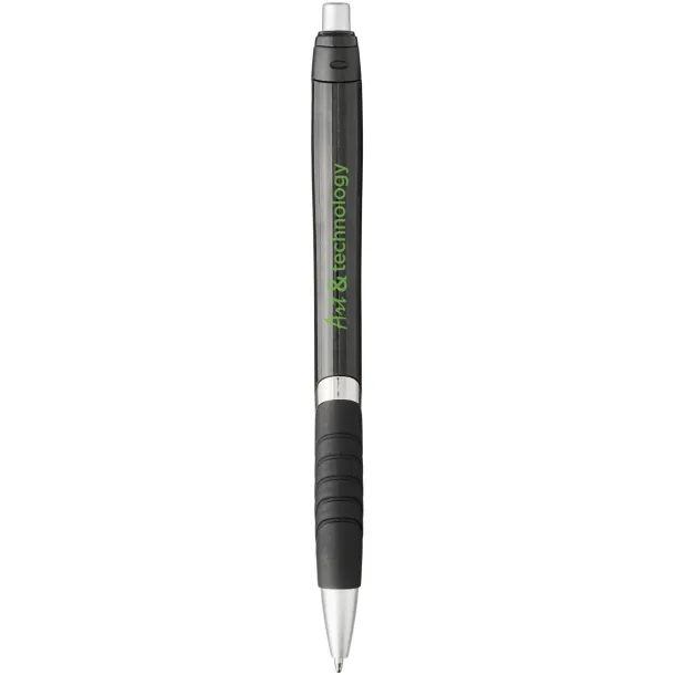 Turbo ballpoint pen with rubber grip - Bullet Solid black