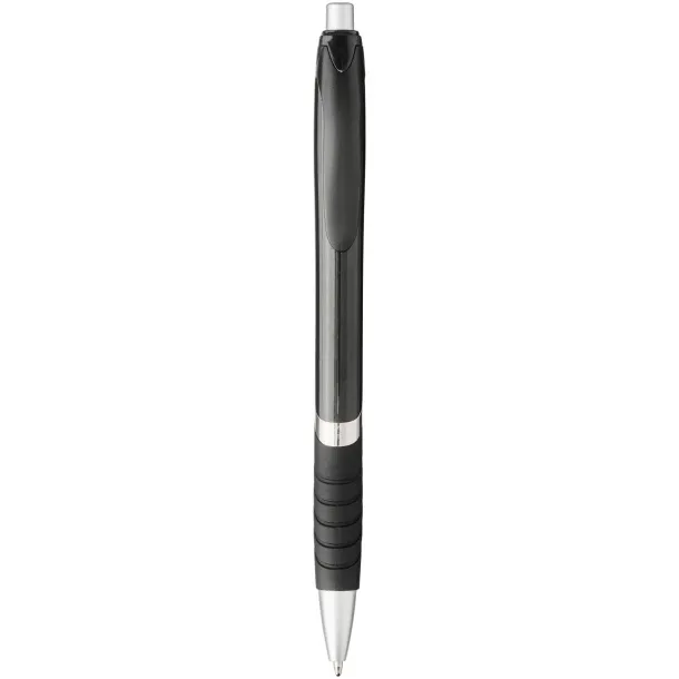 Turbo ballpoint pen with rubber grip - Bullet Solid black