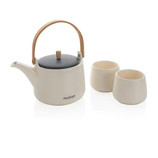  Ukiyo tea pot set with cups White Grey