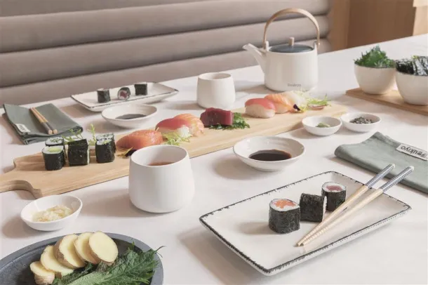 Ukiyo tea pot set with cups White Grey