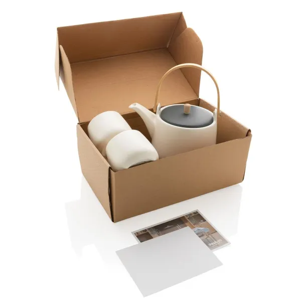  Ukiyo tea pot set with cups White Grey