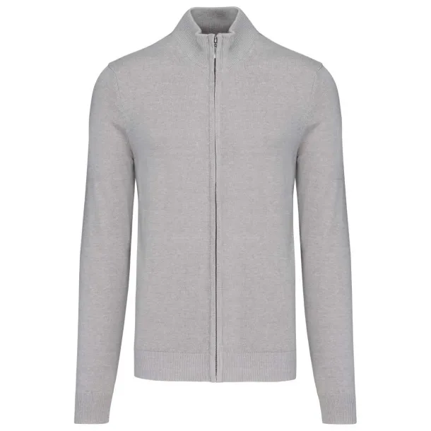  MEN'S FULL ZIP CARDIGAN - Kariban Grey Melange