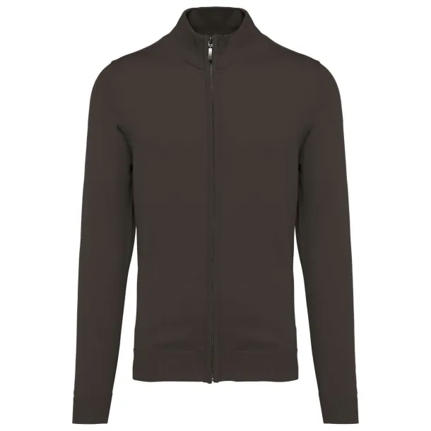  MEN'S FULL ZIP CARDIGAN - Kariban Tamno siva