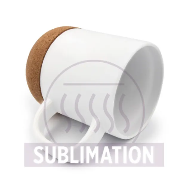  Keramička šalica 370 ml s bazom od pluta Bijela