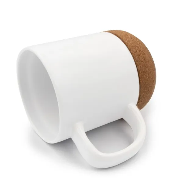  Ceramic mug 370 ml, cork detail white