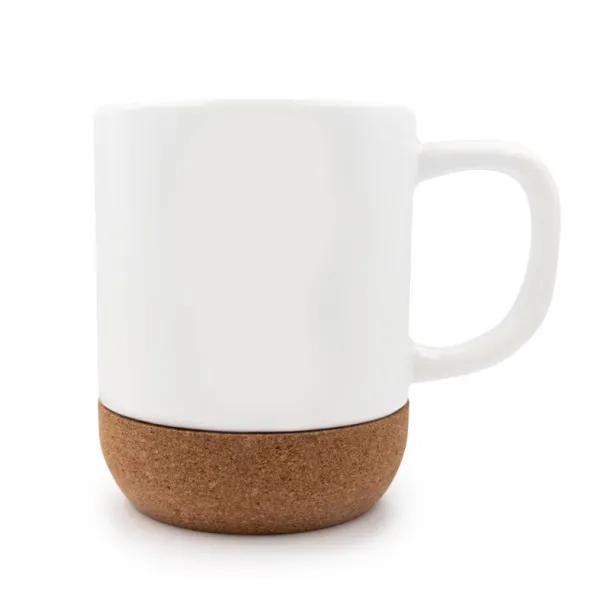  Ceramic mug 370 ml, cork detail Bijela