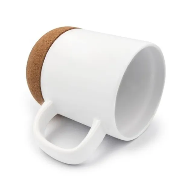  Ceramic mug 370 ml, cork detail white