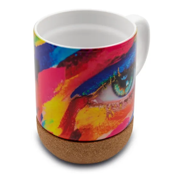  Ceramic mug 370 ml, cork detail Bijela