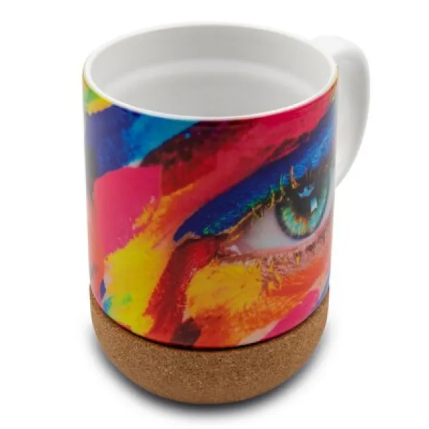  Ceramic mug 370 ml, cork detail Bijela