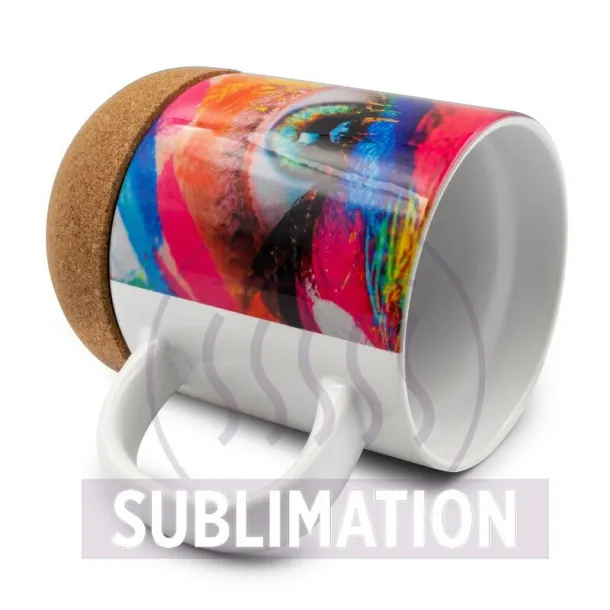  Ceramic mug 370 ml, cork detail Bijela