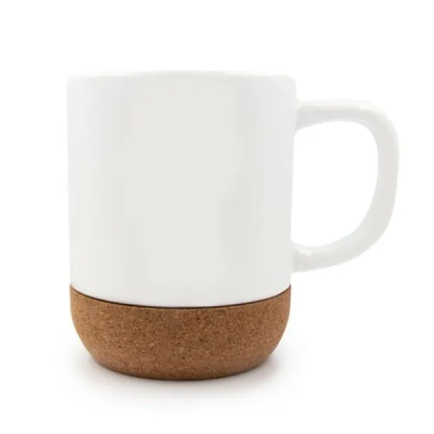  Ceramic mug 370 ml, cork detail white