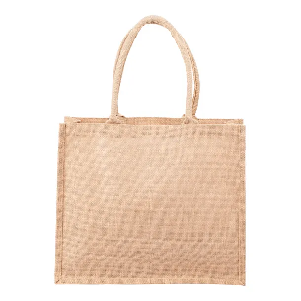 NATURAL SHOPPER laminated shopping bag from jute Beige