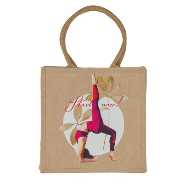 NATURAL SHOPPER laminated shopping bag from jute Beige