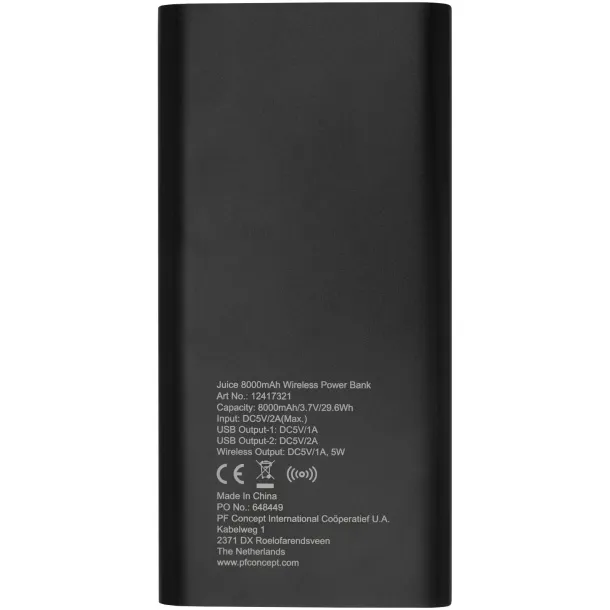 Juice 8000mAh wireless powerbank Solid black