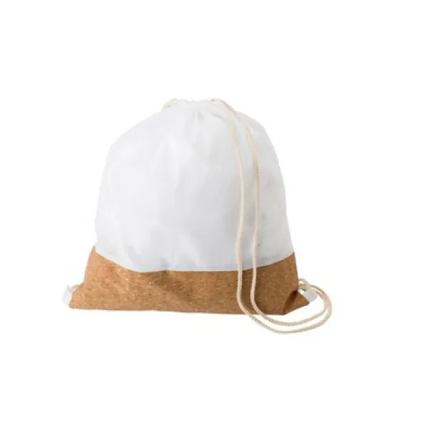  RPET and cork drawstring bag with cotton drawstrings white