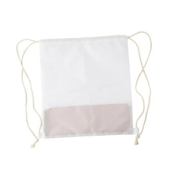  RPET and cork drawstring bag with cotton drawstrings white