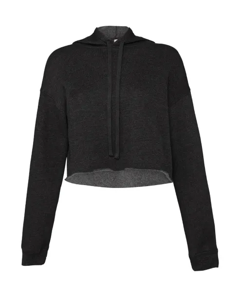  Women's Cropped Fleece Hoodie - Bella+Canvas Dark Grey Heather