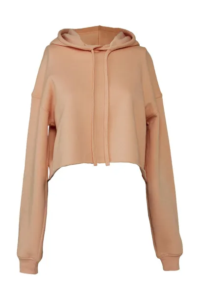  Ženski skraćeni hoodie od flisa - Bella+Canvas Peach