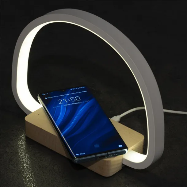 HARBOUR wireless charger with lamp Beige